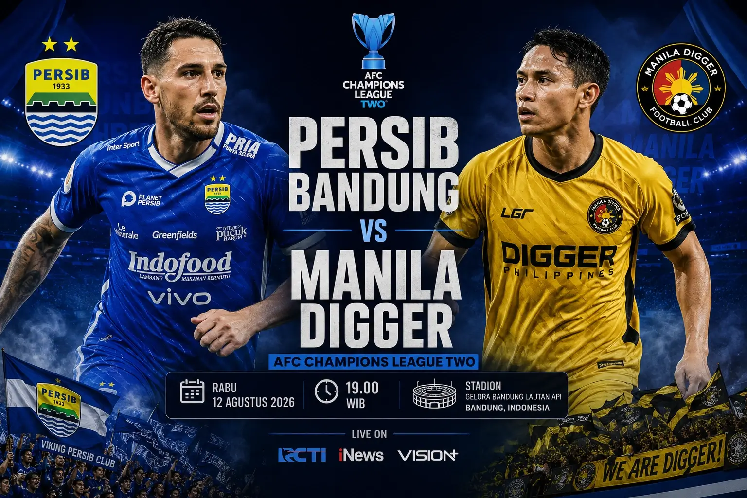 Jadwal Persib Bandung vs Manila Digger Terbaru, Play-off ACL 2 Resmi Diundur
