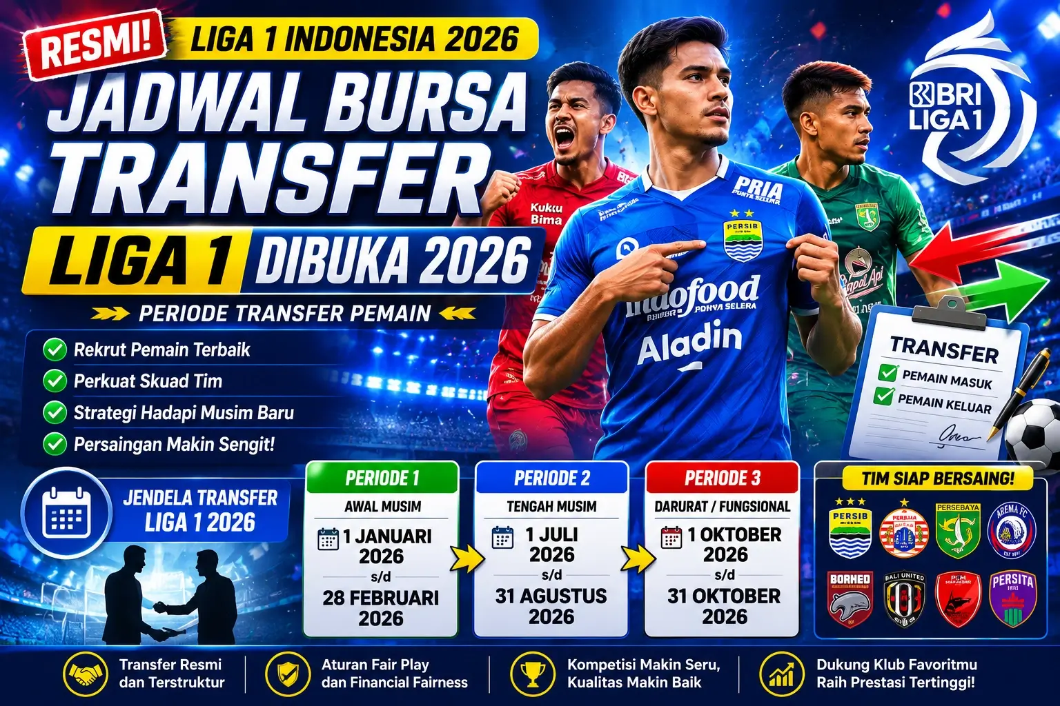 Kapan Bursa Transfer Liga 1 Dibuka 2026? Ini Jadwal Resmi, Aturan, dan Tanggal Penutupnya