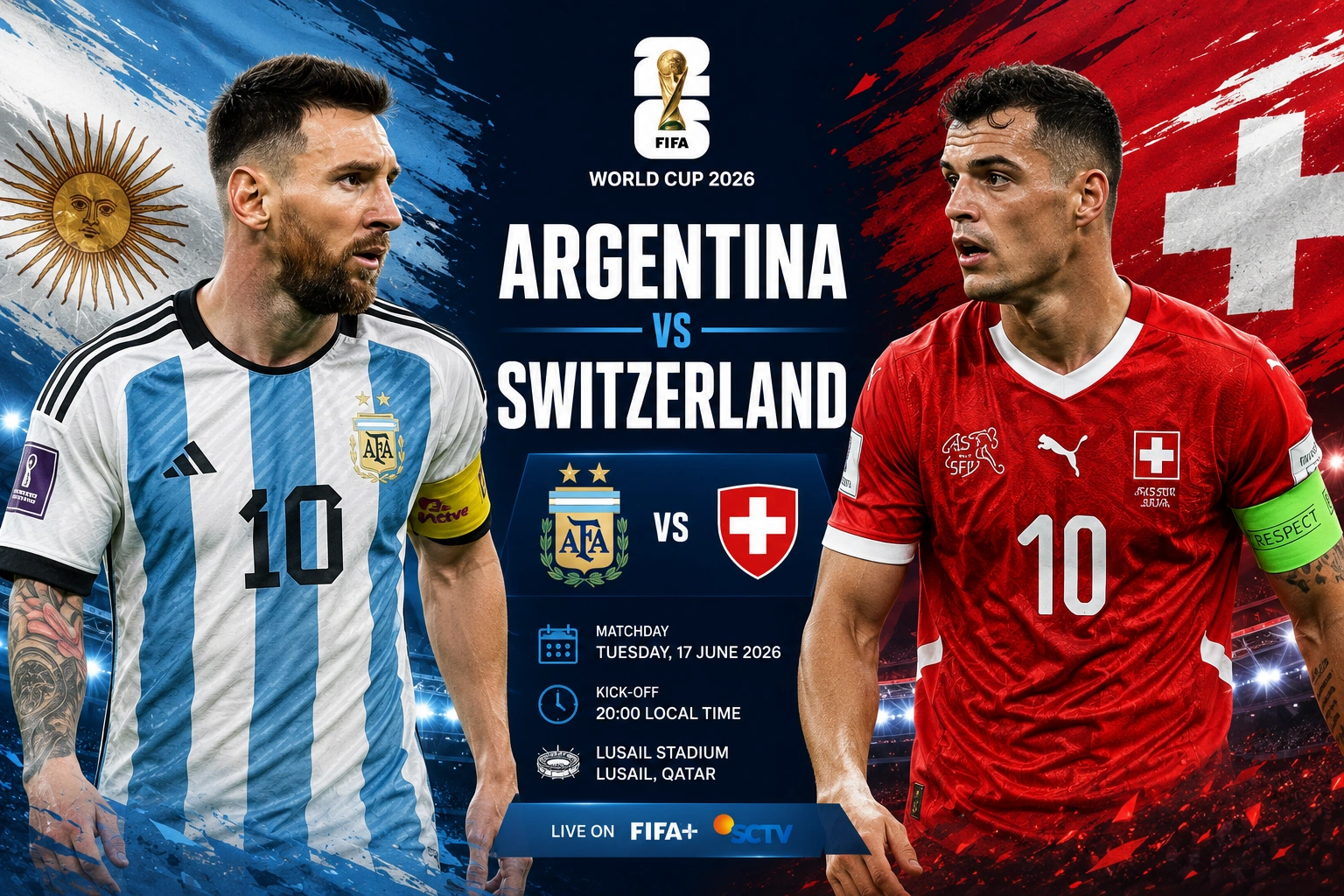 Prediksi Argentina vs Swiss, Line Up dan Head to Head 2026