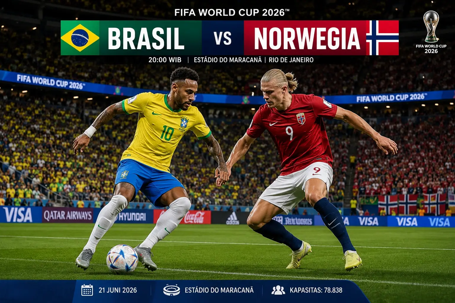 Prediksi Skor Brasil vs Norwegia 2026 dan Head to Head