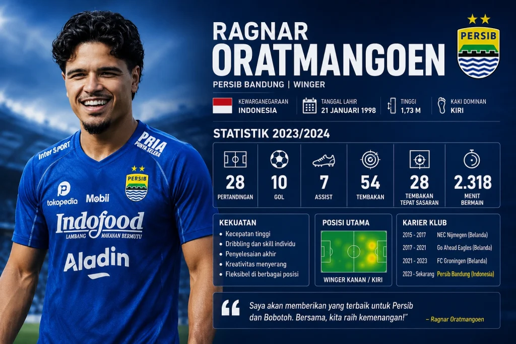 Profil dan Statistik Ragnar Oratmangoen 2026 Pemain Baru Persib