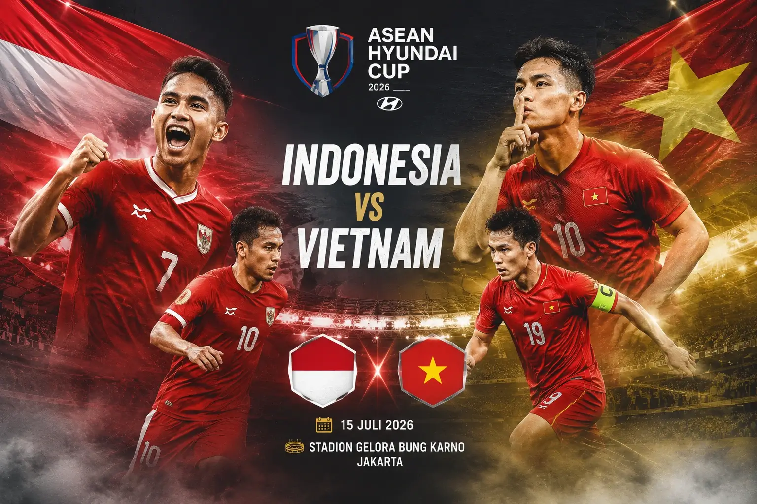 Head to Head & Prediksi Indonesia vs Vietnam ASEAN Cup 2026