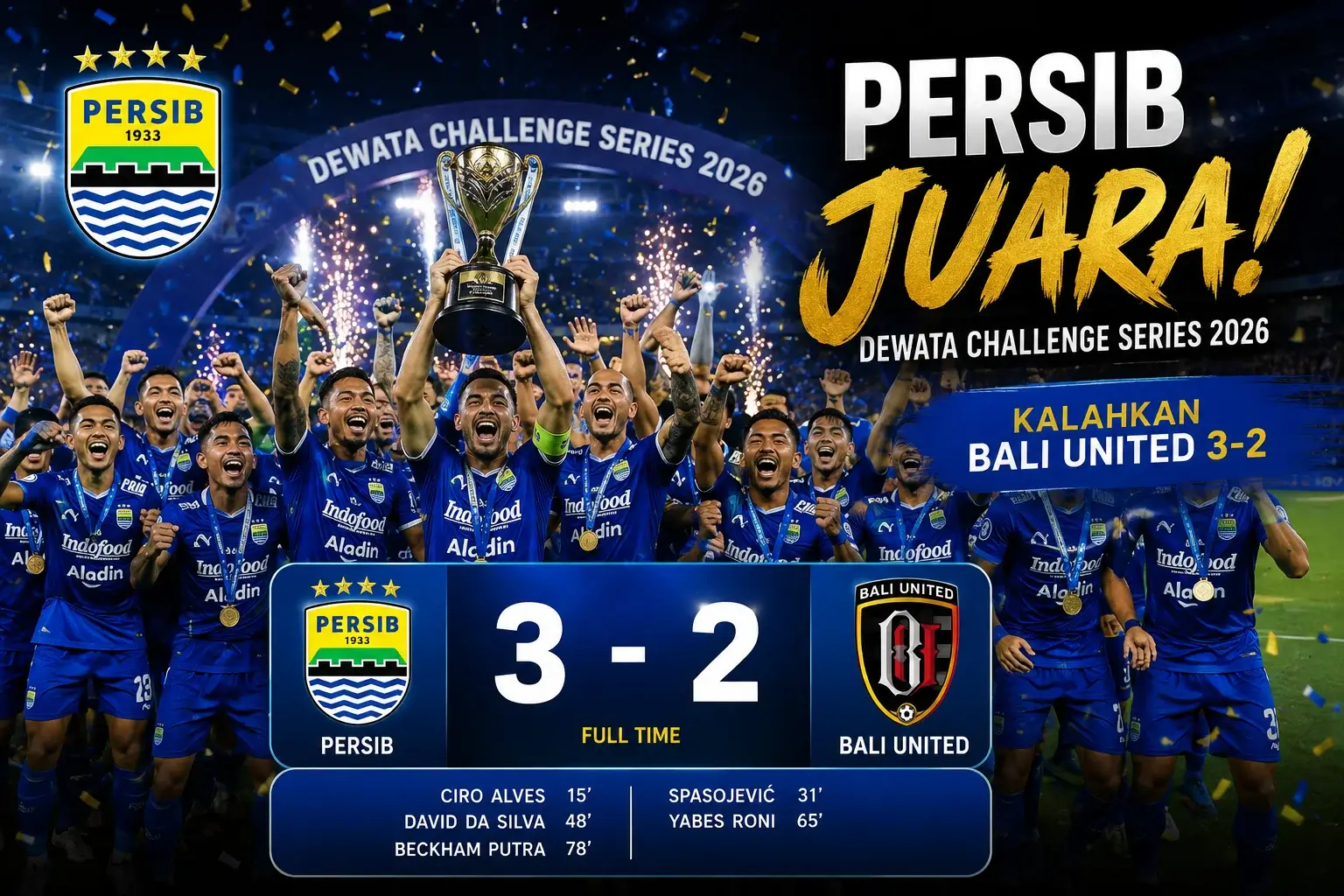 Persib Juara Dewata Challenge Series 2026, Kalahkan Bali United 3-2 2 Persib Juara Dewata Challenge Series 2026, Kalahkan Bali United 3-2