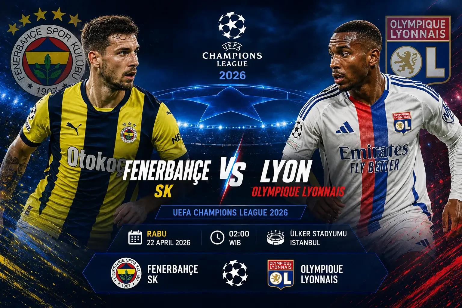 Prediksi Fenerbahce vs Lyon Play-off Liga Champions 2026/27