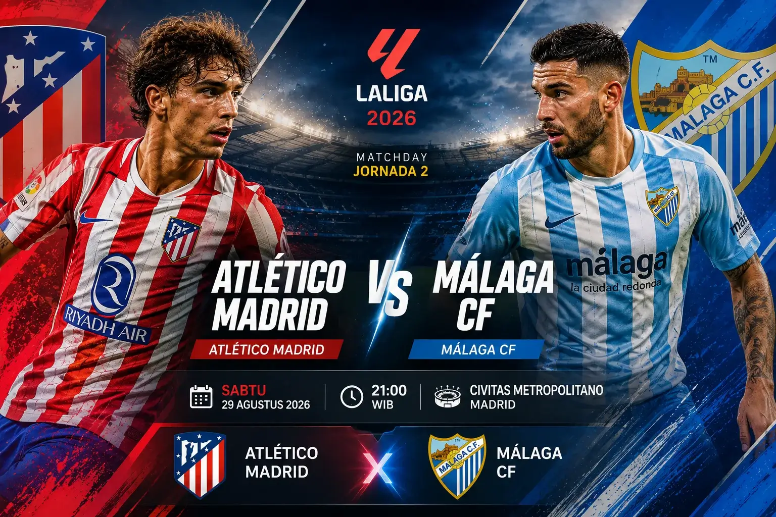 Prediksi Skor Atletico Madrid vs Malaga dan Lineup Kedua Tim