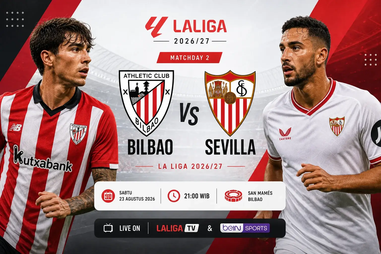 Prediksi Skor Bilbao vs Sevilla dan Line Up La Liga 2026/27