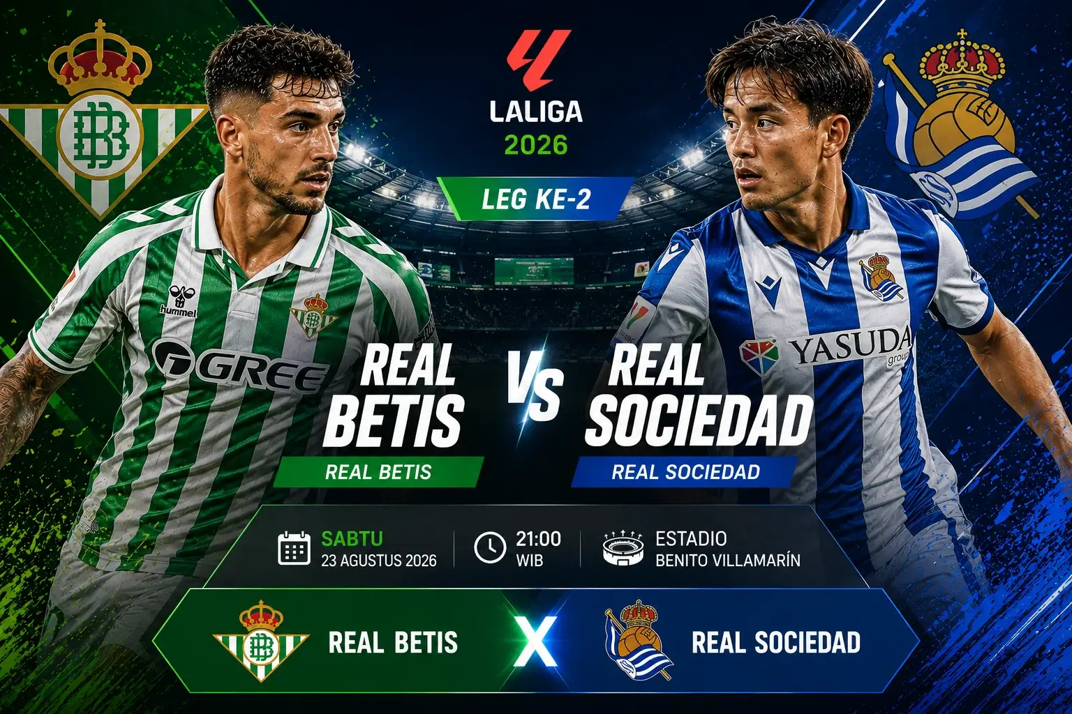 Prediksi Skor Real Betis vs Real Sociedad & H2H La Liga 2026