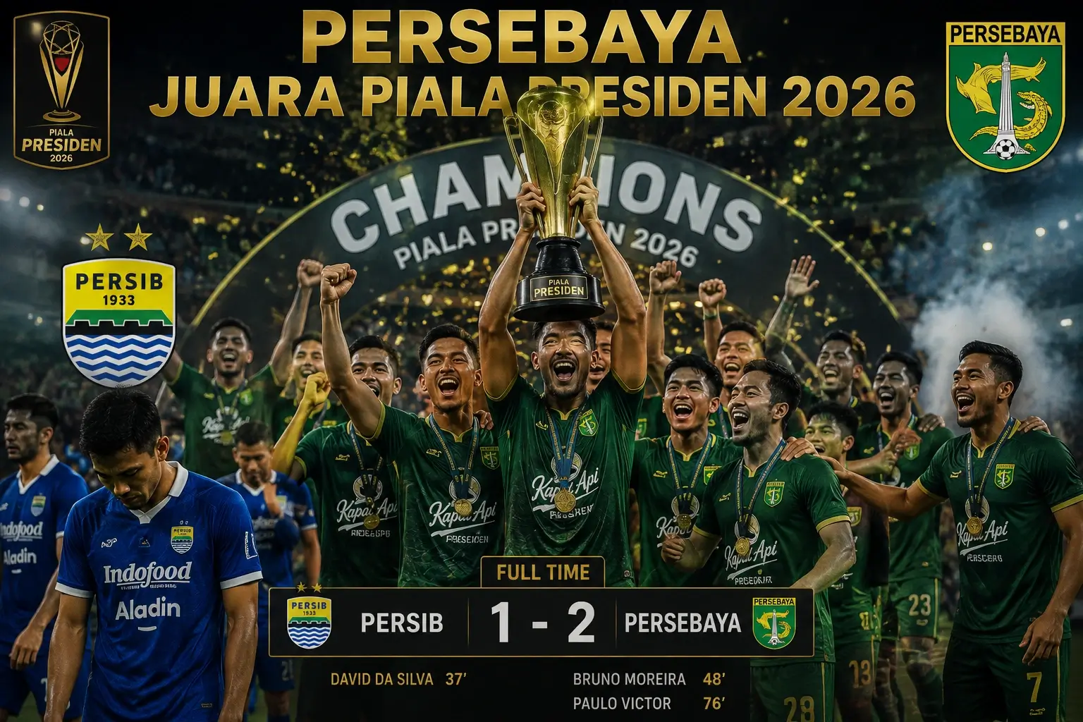 Skor Persib vs Persebaya Final Piala Presiden 2026, Bajul Ijo Juara Lewat Adu Penalti